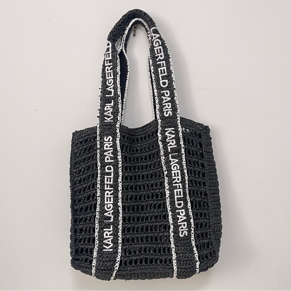 KARL LAGERFELD PARIS Antibes Woven Straw Large Tote